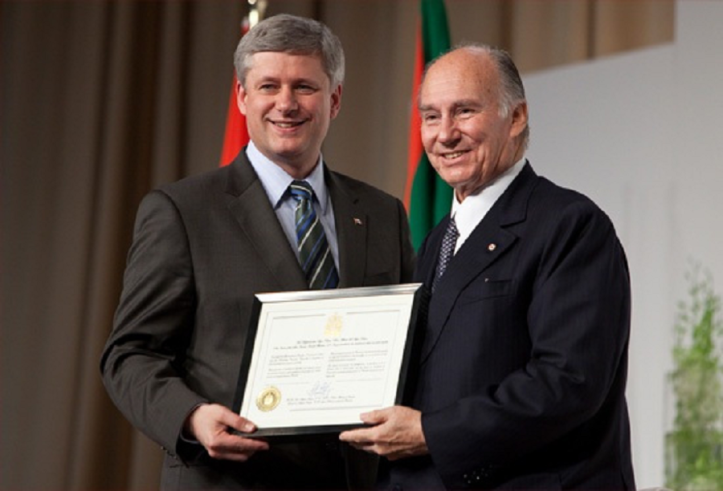 On June 19, 2009, the House of Commons voted unanimously to bestow Honorary Canadian citizenship on the Aga Khan in recognition of his leadership as a champion of international development, pluralism and tolerance around the world and of his remarkable leadership as Imam of the worldwide Ismaili community. In introducing the motion to the Parliament, Prime Minister Stephen Harper added that the motion also recognized the exquisite symmetry between the Aga Khan's values and Canadian values, and noted the Canadian people's deep appreciation for the extraordinary contributions the Aga Khan was making to Canada and the world through the delegation of the Ismaili Imamat, the Global Centre for Pluralism and the Aga Khan Museum. In formally presenting the Aga Khan with the honorary citizenship on the occasion of the foundation ceremony of the Aga Khan Museum in Toronto, the Prime Minister said: “Welcome to our home and native land, your Highness. It is now and forever your home as well.”