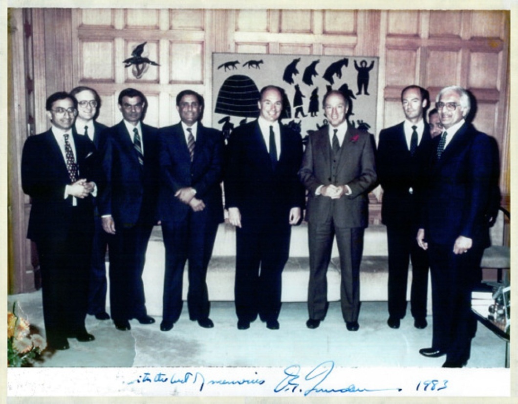 1983-aga khan-and Pierre Trudeau Silver Jubilee photo