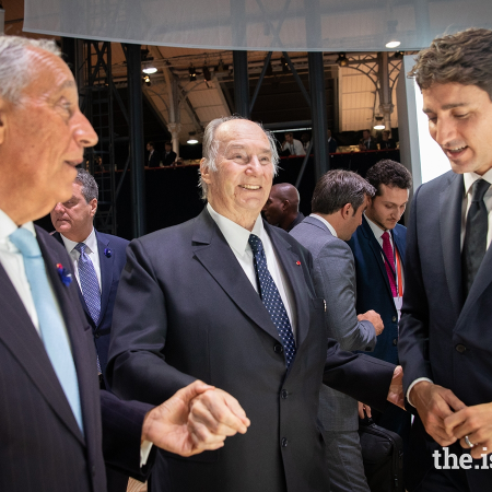 Aga Khan, Trudeau and se Spusa at Paris Peace Forum in 2018, Barakah