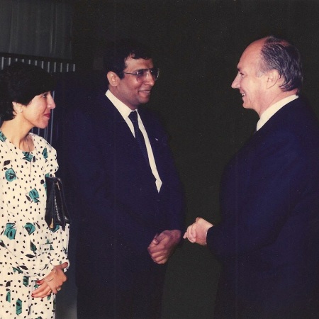His Highness the Aga Khan, Mawlana Hazar Imam, with Nazir Nensi, 1985, Toronto, Barakah