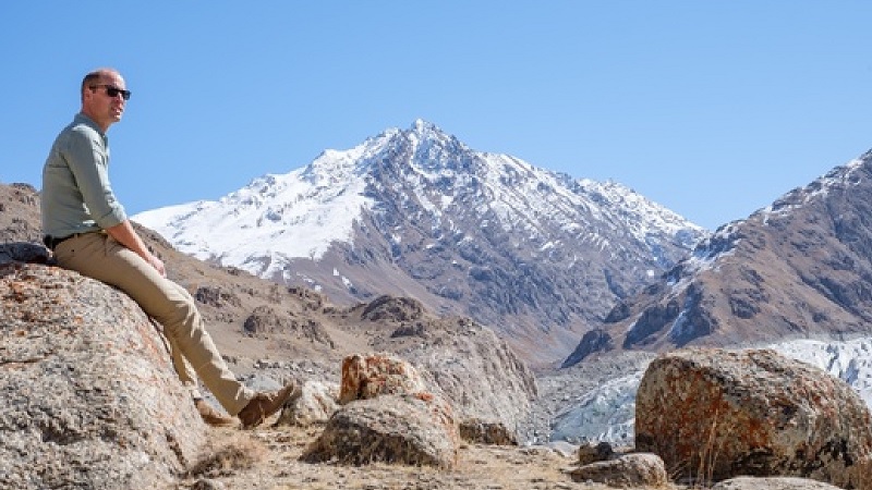 A photo of Prince William in the Hindu Kush mountains released to mark the launch of the Earthshot Prize