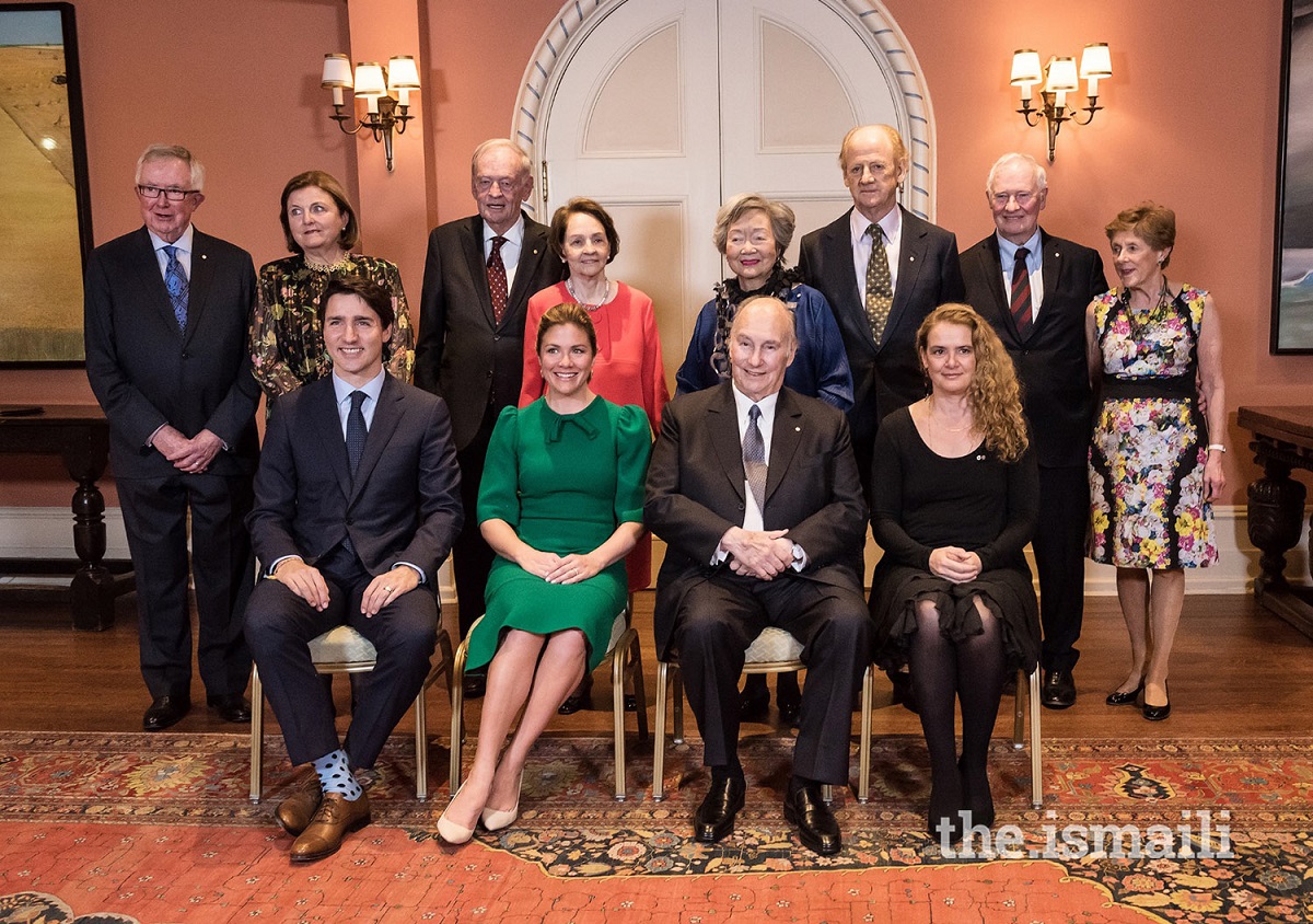 Aga Khan with Canadian Prime Ministers and Governor Generals at Rideau Hall for his Diamond Jubiilee