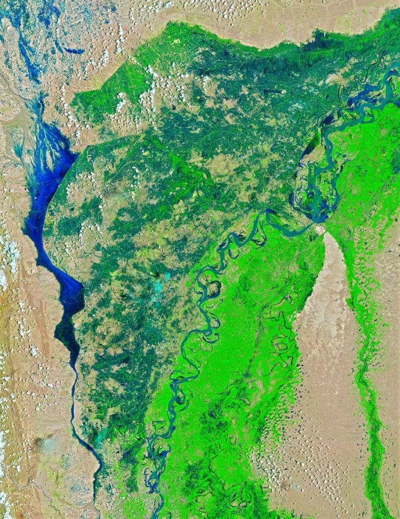 Satellite  image flooding in Pakistan